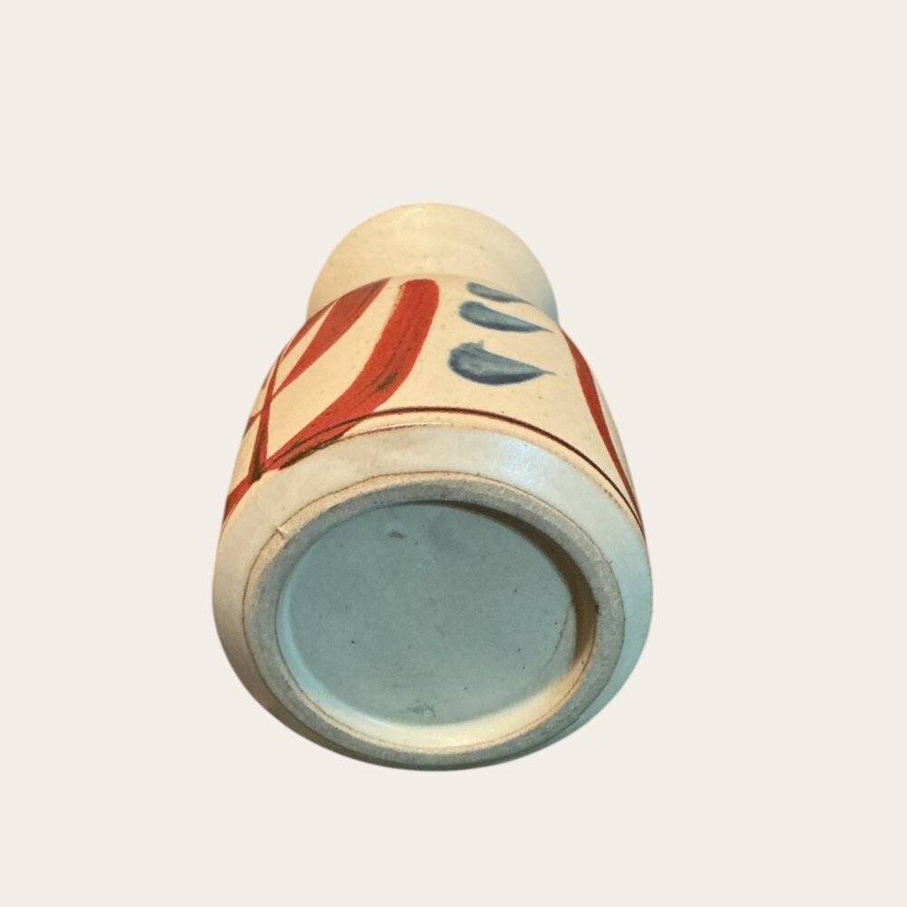 Vintage Hakahashi Japan Stoneware Vase With Hand-Painted Floral Design Bud Vase - Picture 5 of 5